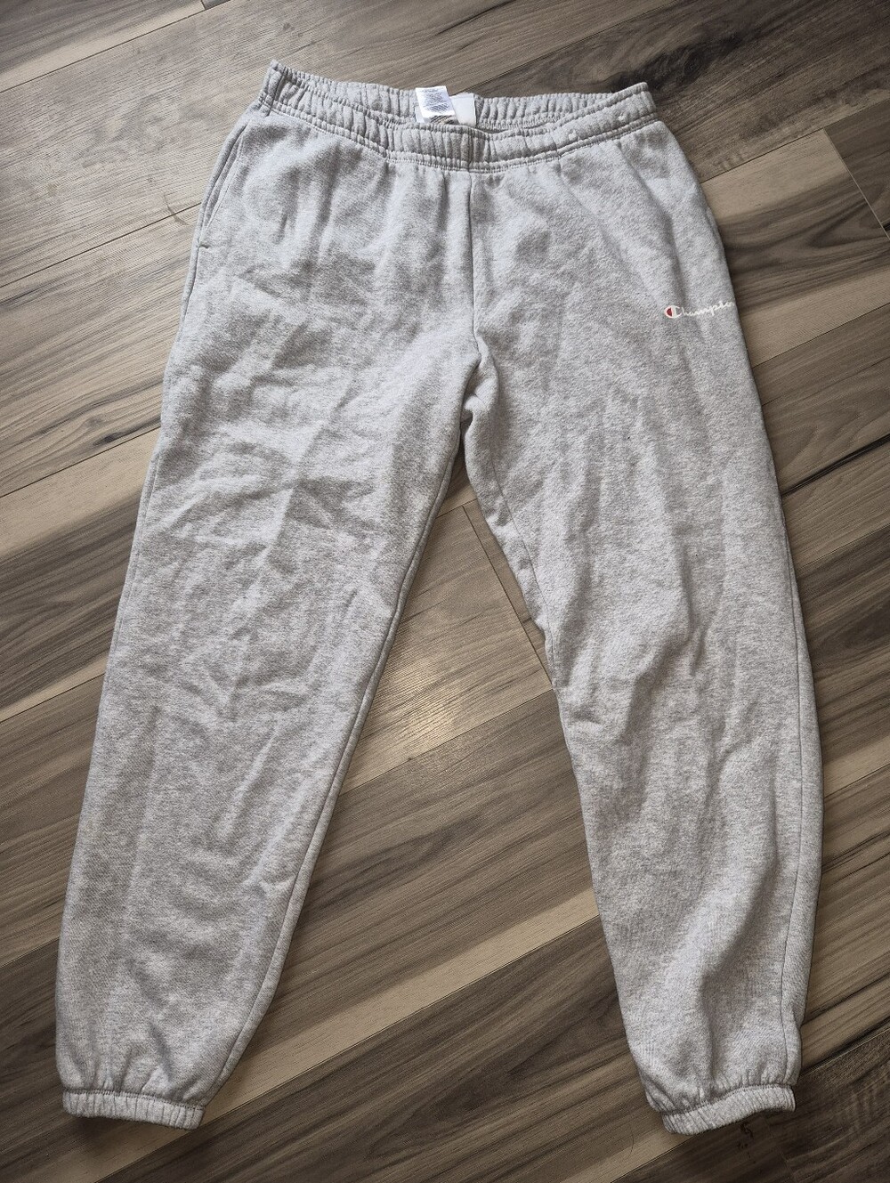 Champion Light Gray Women's Fleece Joggers with Logo